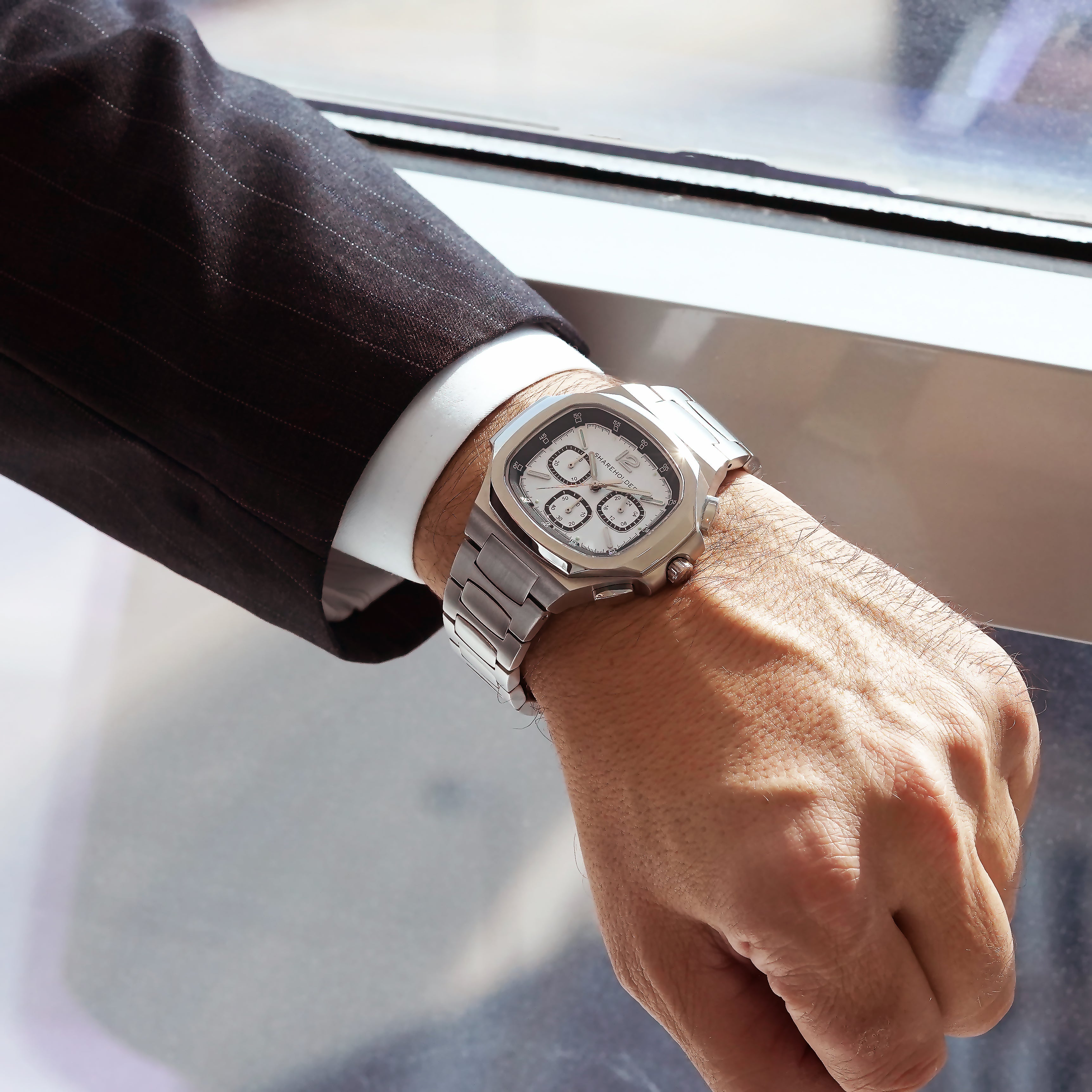 Frontliner Chronograph Stainless Steel White – Shareholder Watches
