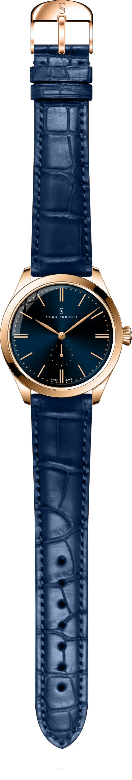 Navy Blue Dial / Rose Gold Case / Dark Blue Strap