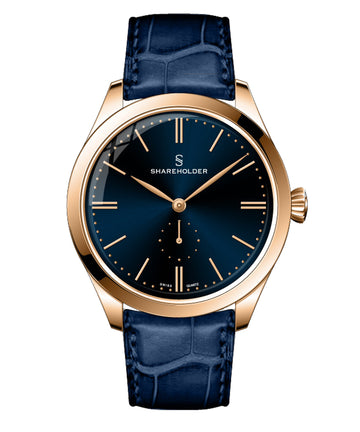 Navy Blue Dial / Rose Gold Case / Dark Blue Strap