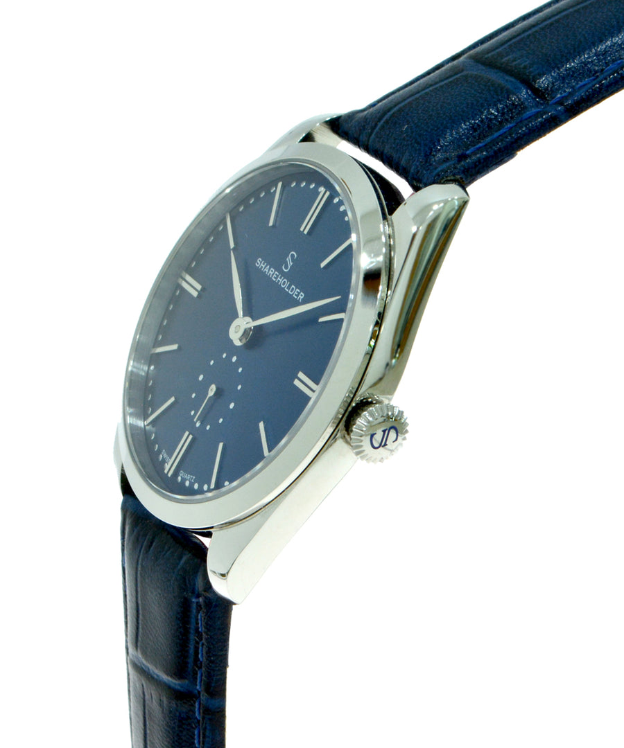 Navy Blue Dial / Silver Case / Dark Blue Strap