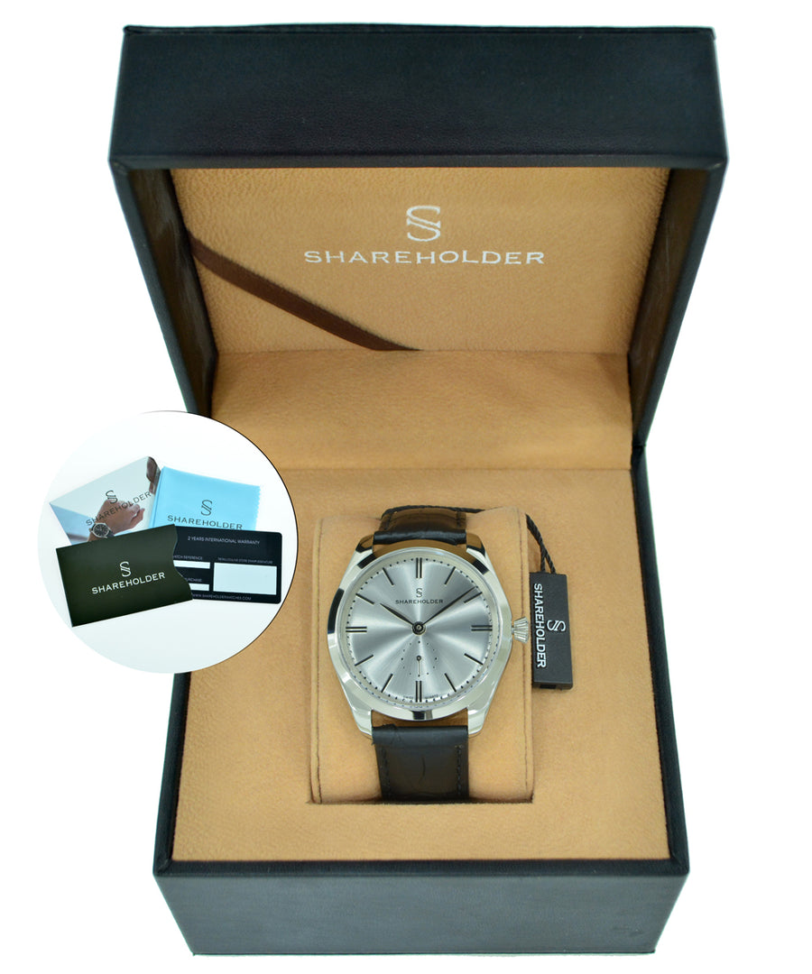 Silver Dial / Silver Case / Black Strap