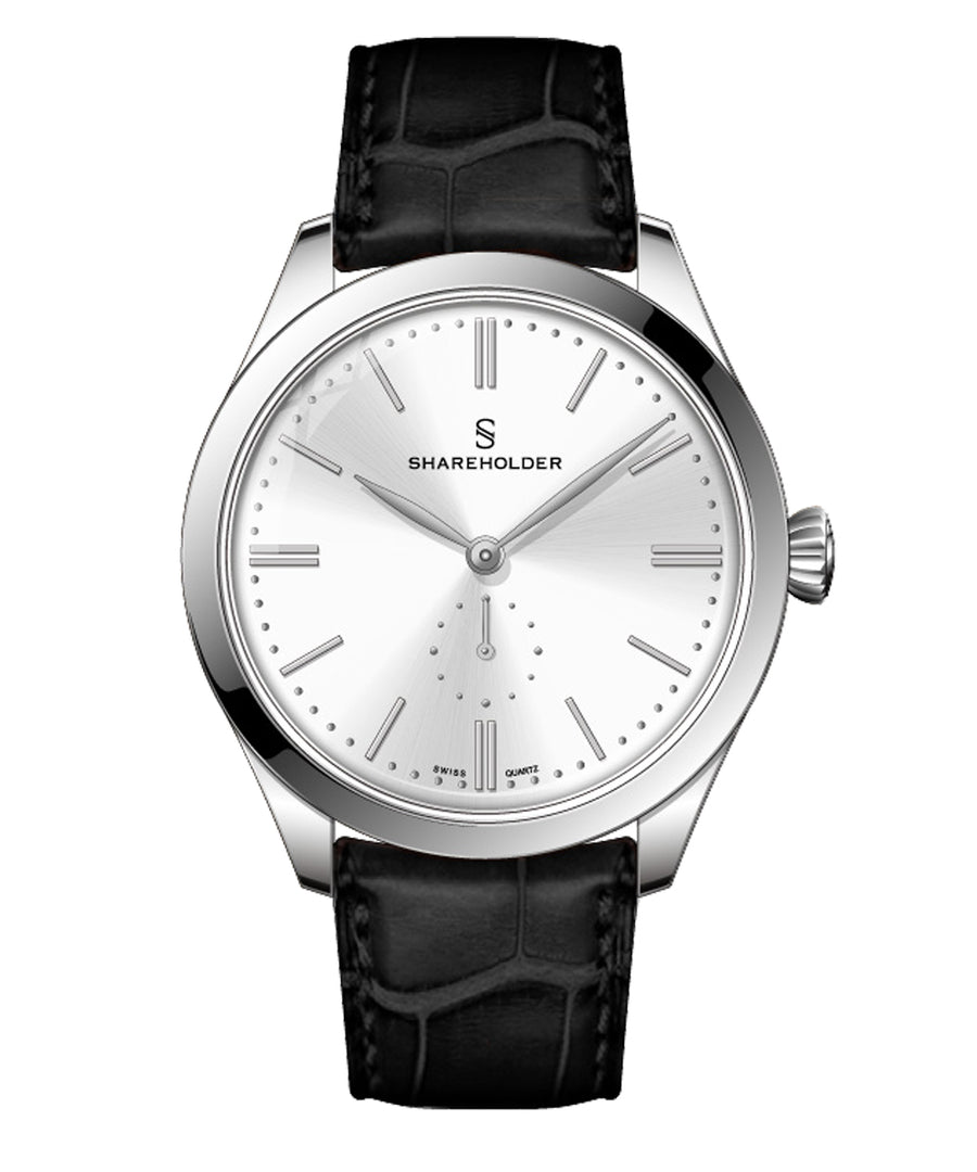 Silver Dial / Silver Case / Black Strap