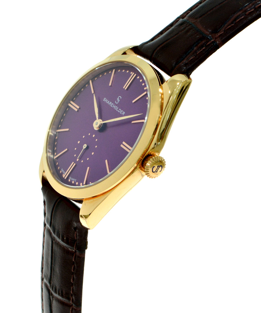 Red Cherry Dial / Rose Gold Case / Brown Strap