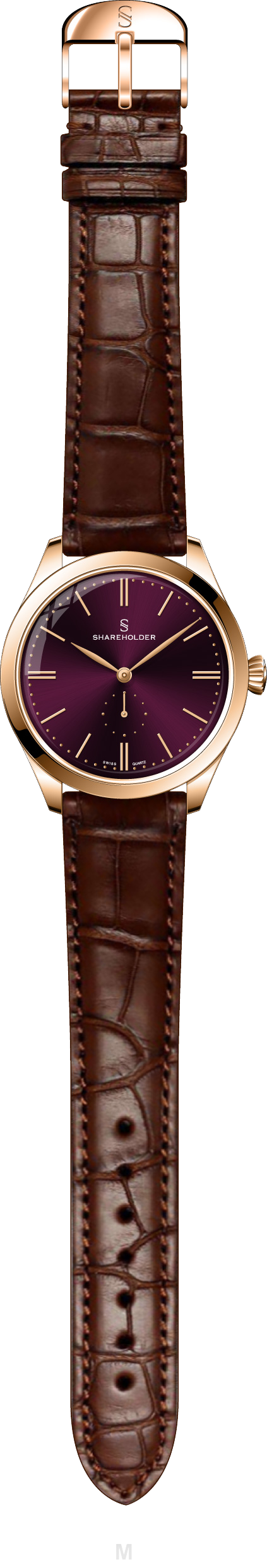 Red Cherry Dial / Rose Gold Case / Brown Strap