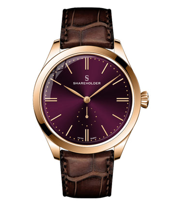 Red Cherry Dial / Rose Gold Case / Brown Strap