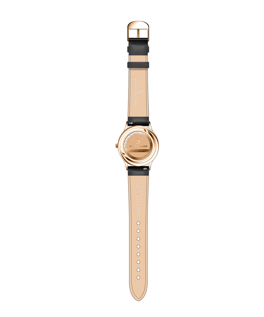 Navy Blue Dial / Rose Gold Case / Black Strap