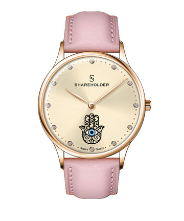 Gold Dial / Rose Gold  / Pink Strap